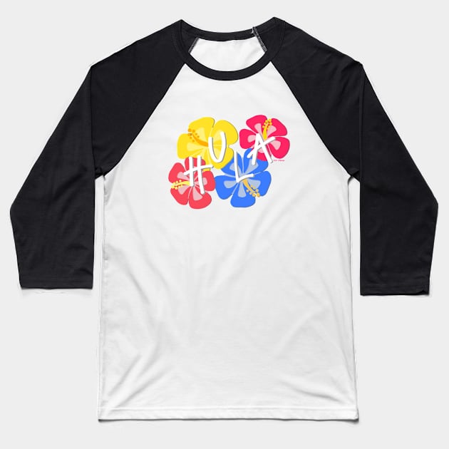 Hula Flowers Baseball T-Shirt by LivHana